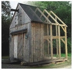 Timber Frame Shed/Barn Plans size 14′ x 16′, printed plans on 8 1/2×11 new