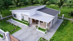 49×30 Feet House Plan 15×9 Meter with 3 Beds 3 Baths Shed Roof (A4 Hard Copy)