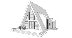 35’x51’ 3 Beds, 2 Baths Charming A-Frame Architectural Build Plans PDF Download.