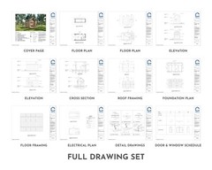 Modern Cabin House, 12′ x 20′, 512 Sq Ft, Tiny House, Architectural Plans
