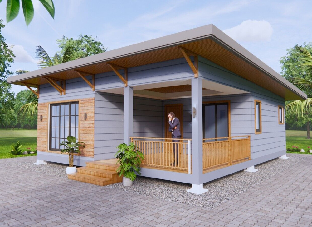 26×30 Feet Small House Plan 8×9 Meter 2 Beds 2 Bath Shed Roof PDF (A4 Hard Copy)
