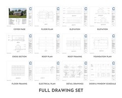 Modern Cabin House, 20′ x 44′, 880 Sq Ft, Tiny House, Architectural Plans