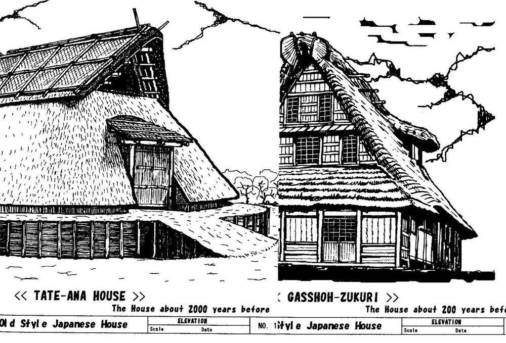 Japanese Traditional House Plan Appearance HOUSE Drawing Shrine Building Temple