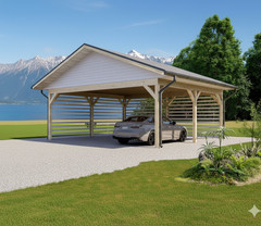 24’x24′ Carport plans/ Double Car Carport Blueprints/Wood Pavilion Construction