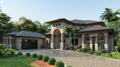 CADFILE BLUEPRINTS MEDITERRANEAN TWO STORY HOUSE PLAN ARCHUP #105M