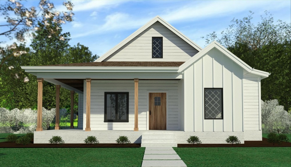 Custom House Plan Building Plans Blueprints White Cottage Style Farmhouse 1100SF