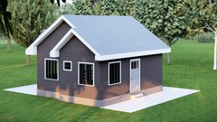515 Sq Ft Tiny Home Plans – 1 Bedroom, Washroom, Living Room, Kitchen & Study