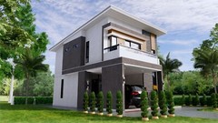 25×38 Feet Small House Plan 7.5×11.7 Meter 4 Beds 4 Baths Shed R(A4 Hard Copy)