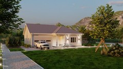 Rural Residence 3 Bed, Bathroom, 2 Car Garage CAD Blueprints Metric/Imperial