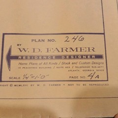 MCM 1966 House Blueprint Plans W.D. Farmer Homes Plan #246 1220 sf 60s Ranch Vtg
