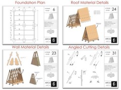 10′ x 14′ A-Frame House Cabin Plans -140F- Blueprints