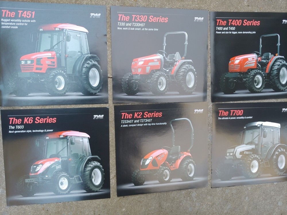 Vintage Original 6 CAT Diesel Power TYM Compact Farm, Mowers Tractors Flyers