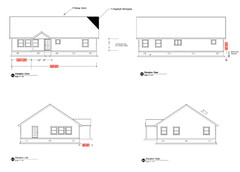 Floor Plans for a 52’x36′ Home, Single Level, 2 Beds, 2.5 Baths