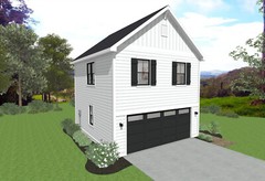 Garage Apartment (ADU) – 1 BR/1BA w/ Loft – Full House Plans, Blueprints #30011B