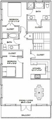 60×50 Apartment with 2-Car 2-RV Garage – PDF FloorPlan – 1,637 sqft – Model 2F