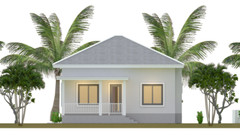 30×30 Feet House Plans 9×9 Meter 2 Beds 1 bath Hip Roof PDF Plan (A4 Hard Copy)