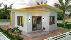 Small House Designs 7.5×11 Meter 25×36 Feet 2 Bedrooms Shed Roof (A4 Hard Copy)
