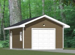 16×24 1-Car Garage — 384 sq ft — PDF Floor Plan — Model 2