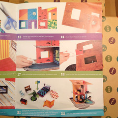 Vintage Kid Made Modern Design Your Own Modern House Craft Kit. Wood & Paper.