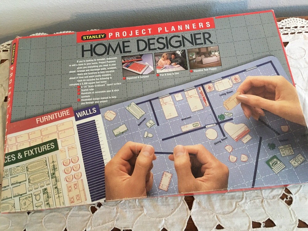 Vintage Stanley Project Planners Home Designer 1988 PARTIALLY USED 90-360