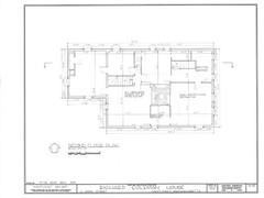 Colonial gambrel roof house plan, Early American, printed architectural drawings