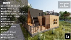 A frame house plans, Cabin DIY Plans – 550SF- Tiny House Building
