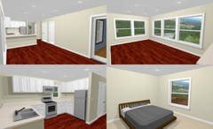44×48 Apartment with 2-Car 1-RV Garage – PDF FloorPlan – 1,648 sqft – Model 1