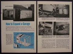 Garage Addition Expansion 1952 HowTo build PLANS One Car