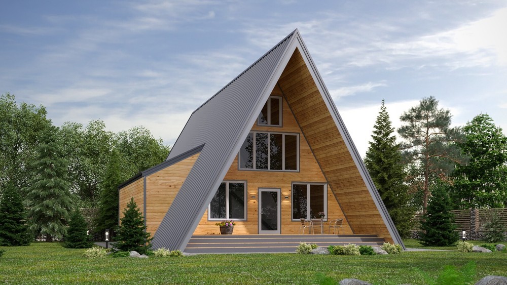 32’x70′ 3 Beds, 1 Bath A-Frame Cabin DIY Architectural Build Plans 209 pages PDF