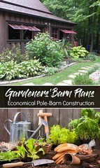6 Gardeners’ Barn and Garage Designs – Complete Pole-Barn Building Plans (B10)