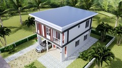 22×30 Feet Small House Plan 6.5×9 Meter 3 Beds 2 Baths Shed Roof (A4 Hard Copy)