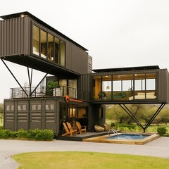 Container house plans – 2 bedrooms – 3 bathrooms – Digital PDF File