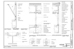 Mies van der Rohe modern design, Farnsworth House, architectural drawings