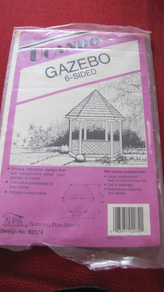 Gazebos BUILDING PLANS BLUEPRINTS LIST OF MATERIALS B2074 UCANDO Vintage