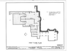 2 bedroom Freeman Home by Frank Lloyd Wright, printed architectural house plans