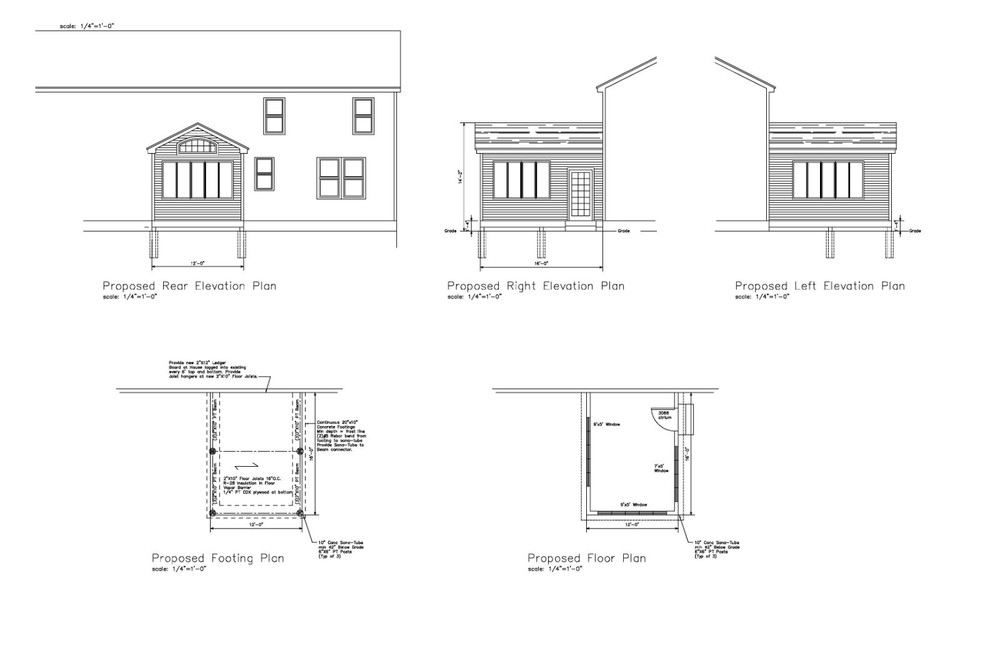 SUNROOM ARCHITECTURAL PLANS ADDITION CUTOM 14X16 for macdad20 GABLE ROOF plans