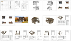 2 car ADU Garage Apartment 1 Bed, 2 Bath Architectural Build Plans PDF Download