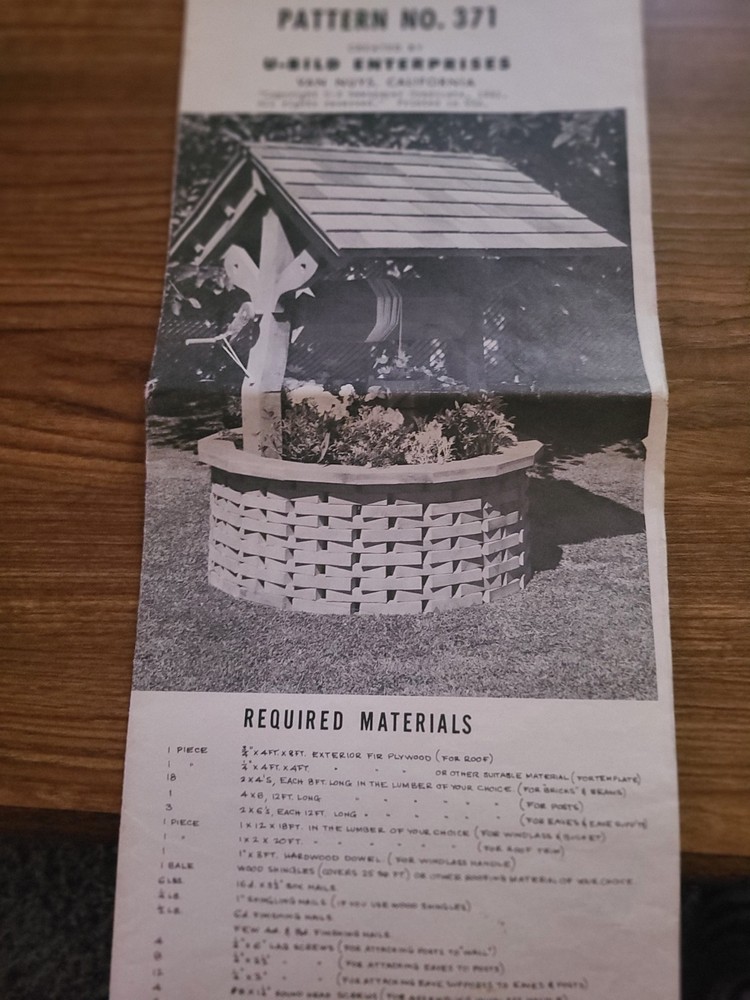 1960s U-bild Enterprises Wishing Well Pattern No 371