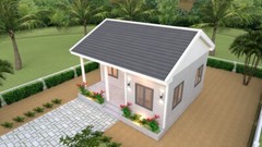 23×20 Feet Small House Design 7×6 Meter One Bedroom Gable Roof (A4 Hard Copy)