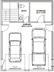 24×32 House — 1 Bedroom 1.5 Bath — 830 sq ft — PDF Floor Plan — Model 7