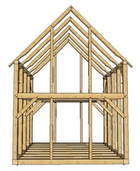Timber Frame Shed/Barn Plans size 14′ x 16′, printed plans on 8 1/2×11 new