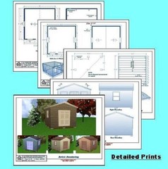 12×12 Storage Shed Plans Package, Blueprints, Material List & Instructions