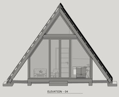 27’-6’’ x 14’-0’’ MODERN A–FRAME CABIN HOUSE PLAN PDF & 3D IMAGES