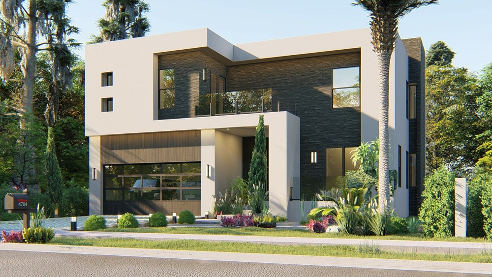 CADFILE BLUEPRINTS CONTEMPORARY TWO STORY HOUSE PLAN ARCHUP #101