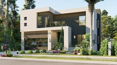 CADFILE BLUEPRINTS CONTEMPORARY TWO STORY HOUSE PLAN ARCHUP #101