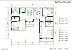49×36 Modern Home Plan 15×11 Meter 3 Bedrooms PDF Full Plans (A4 Hard Copy)
