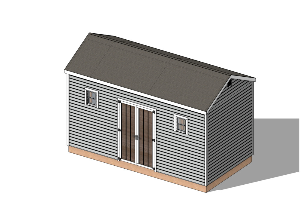 8’x16′ Shed Building Plans, 128 sq. ft.