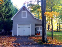 Cold Spring Car Barn & Shop with Loft – 3 Sets of Pole Barn Plans (eB-104×3)