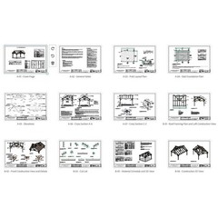 3 Gable Backyard Pavilion plans-Post and Beam Covered Patio Construction Bluepri