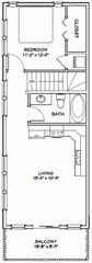 36×42 Apartment with 1-Car 1-RV Garage — PDF Floor Plan — 853 sqft — Model 2A